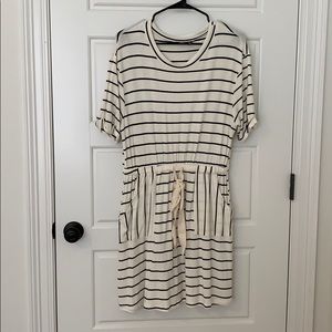 Cream and black stripe dress